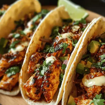 Garlic Butter Honey BBQ Chicken Tacos