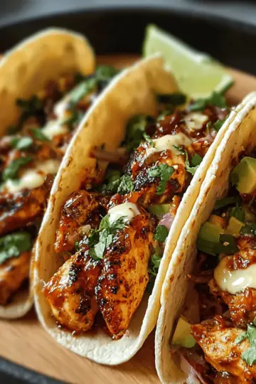 Garlic Butter Honey BBQ Chicken Tacos