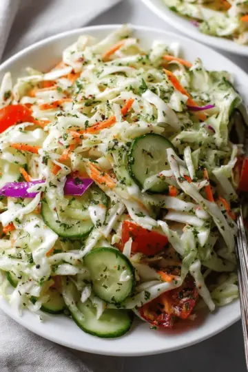 Easy Cabbage Cucumber Salad Recipe
