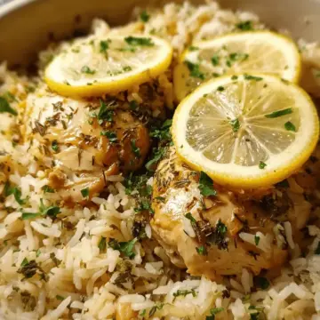 Slow Cooker Lemon Herb Chicken and Rice