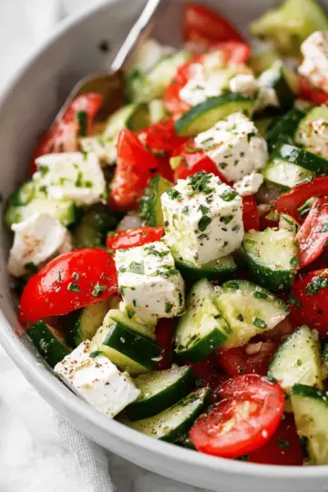 Greek Cucumber Tomato Feta Salad