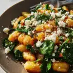Crispy Gnocchi With Spinach and Feta