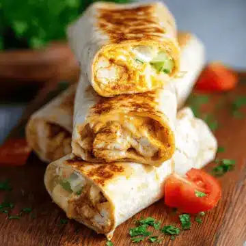 Cheesy Garlic Chicken Wraps