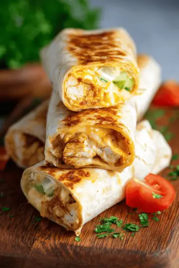 Cheesy Garlic Chicken Wraps