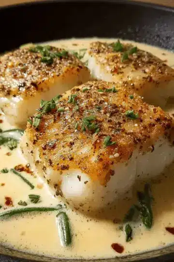 Baked Cod in Coconut Lemon Cream Sauce