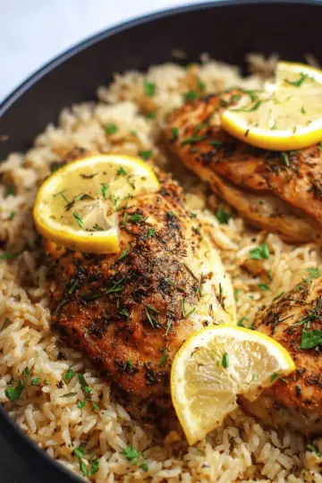One Pot Lemon Herb Chicken and Rice