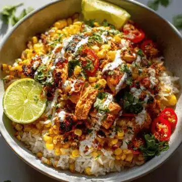 Street Corn Chicken Rice Bowl