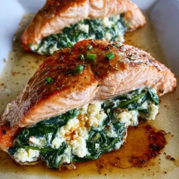 Spinach and Feta Stuffed Salmon