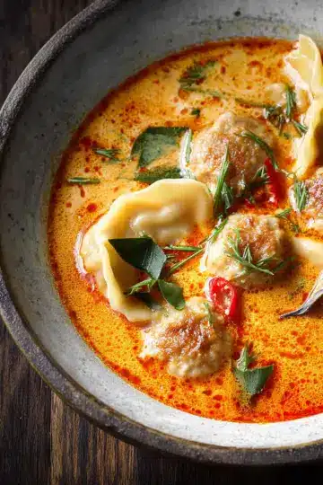 Thai Coconut Curry Dumpling Soup