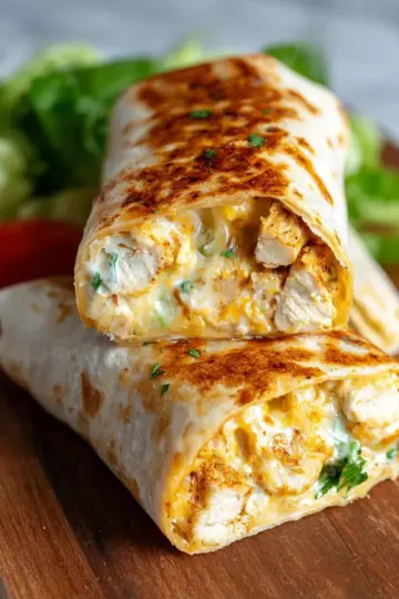 Cheesy Garlic Chicken Wraps
