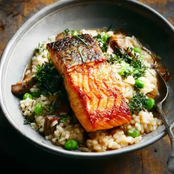 Japanese Style Risotto with Seared Salmon