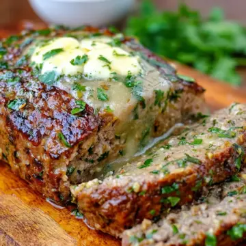 Herb and Garlic Meatloaf with Garlic Butter Sauce