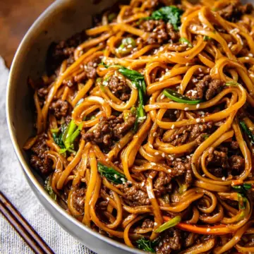 Mongolian Ground Beef Noodles