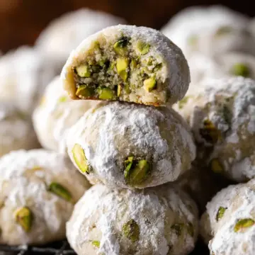 Pistachio Snowball Cookies