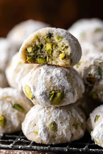 Pistachio Snowball Cookies