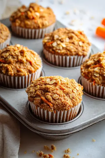 One-Bowl Healthy Oatmeal Carrot Muffins