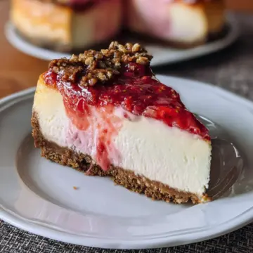 Strawberry Cheesecake With A Pretzel Crust