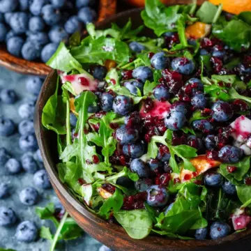 Cranberry Blueberry Salad with Blueberry Balsamic Dressing