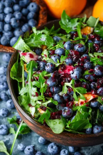 Cranberry Blueberry Salad with Blueberry Balsamic Dressing