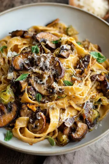 Caramelized Leek and Mushroom Gruyere Pasta