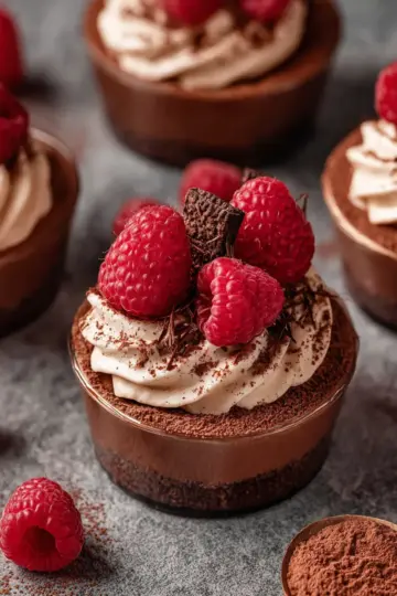 Creamy Raspberry Chocolate Mousse Cups