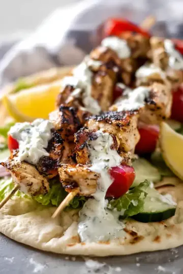 Chicken Souvlaki with Tzatziki