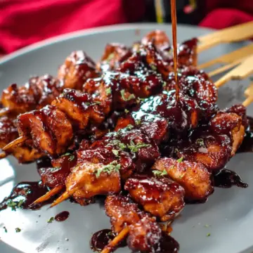 Sticky Bourbon Chicken Skewers