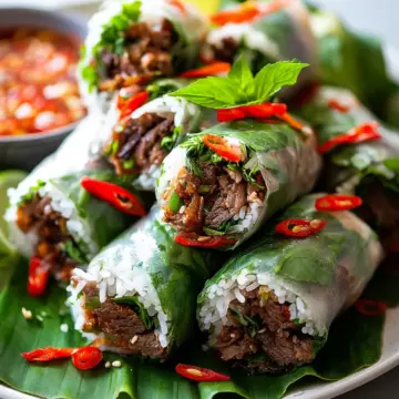 Thai Basil Beef Rolls