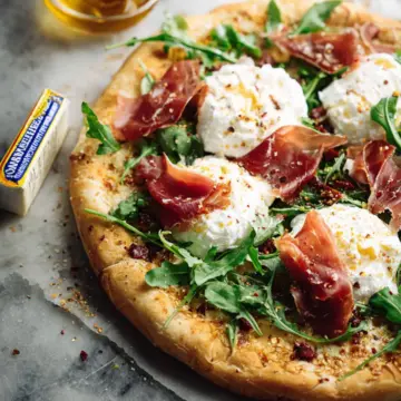 Prosciutto and Honey Burrata Pizza