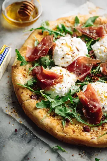 Prosciutto and Honey Burrata Pizza