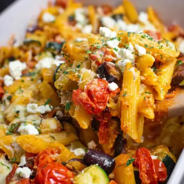 Mediterranean Roasted Vegetable Pasta Bake