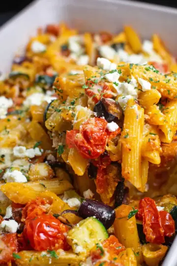 Mediterranean Roasted Vegetable Pasta Bake