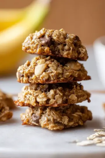 Healthy 3-Ingredient Banana Oatmeal Cookies