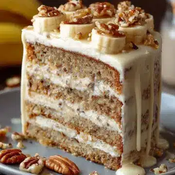 Heavenly Banana Walnut Cream Cake