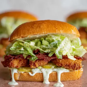 Crispy Chicken Caesar Sandwiches.