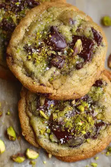 Salted Pistachio Chocolate Chunk Cookies
