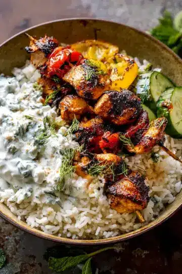 Chicken Tzatziki Rice Bowls