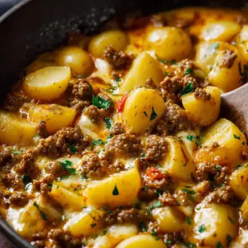 One-Pan Cheesy Ground Beef and Potatoes