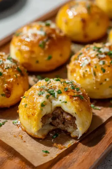 Garlic Parmesan Cheeseburger Bombs