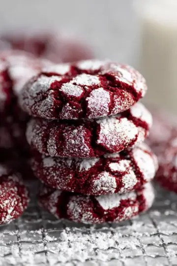 Red Velvet Crinkle Cookies