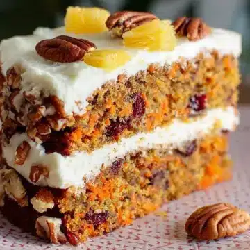 Carrot cake ananas, noix de pécan et cranberry