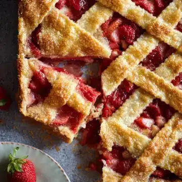 Strawberry Rhubarb Slab Pie