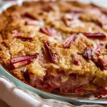 Crustless Rhubarb Pie