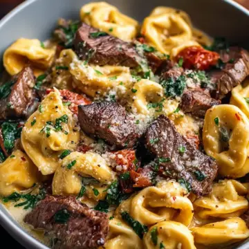 Easy Garlic Steak Tortellini Recipe