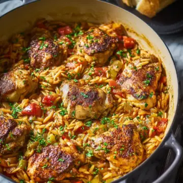 One Pot Cajun Chicken and Orzo
