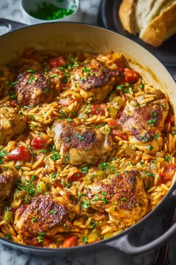 One Pot Cajun Chicken and Orzo